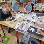 The children really enjoyed creating our Autumn leaves using chalk pastels. They are an artistic bunch!
